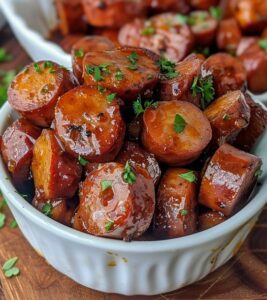 Slow Cooker Apple Kielbasa Bites