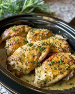 Slow Cooker Creamy French Mustard Chicken