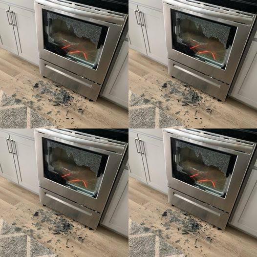 Oven glass shatters iadun