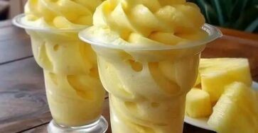 Homemade Pineapple Soft-Serve Ice Cream